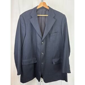 NobleHouse Loro Piana  EST 48 Reg Cashmere Custom 3 Button Suit Jacket Navy Blue